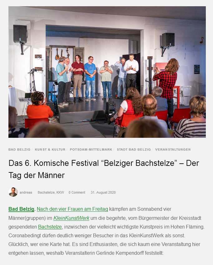 Belziger Bachstelze - Herrentag